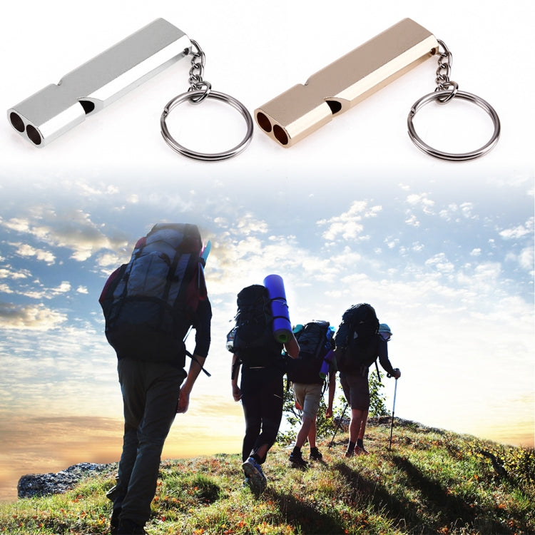 3 PCS Mini Portable 120db Double Pipe High Decibel Outdoor Camping Hiking Survival Whistle Double-frequency Emnergecy Whistle Keychain
