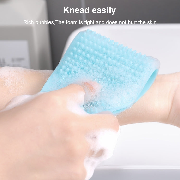 Silicone Massage Pull Strap Bath Brush Powerful Exfoliating Rubbing Bath Artifact (Pink)