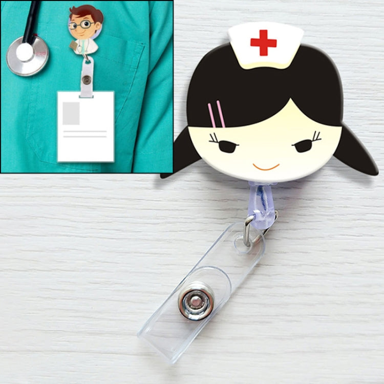 Little Nurse Pattern Cute Retractable Badge Reel Student Nurse ID Name Card Badge