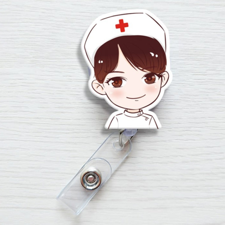 Big Eye Nurse Pattern Cute Retractable Badge Reel Student Nurse ID Name Card Badge
