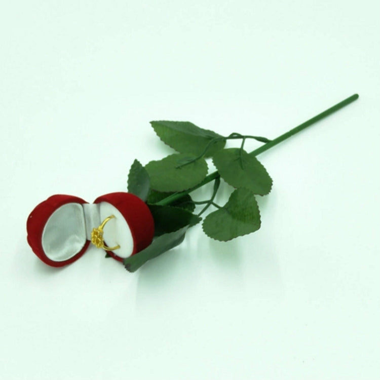 2 PCS Red Rose Velvet Wedding Ring Box Gift Box Valentines Engagement Box Jewelery Packaging Box