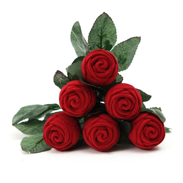 2 PCS Red Rose Velvet Wedding Ring Box Gift Box Valentines Engagement Box Jewelery Packaging Box