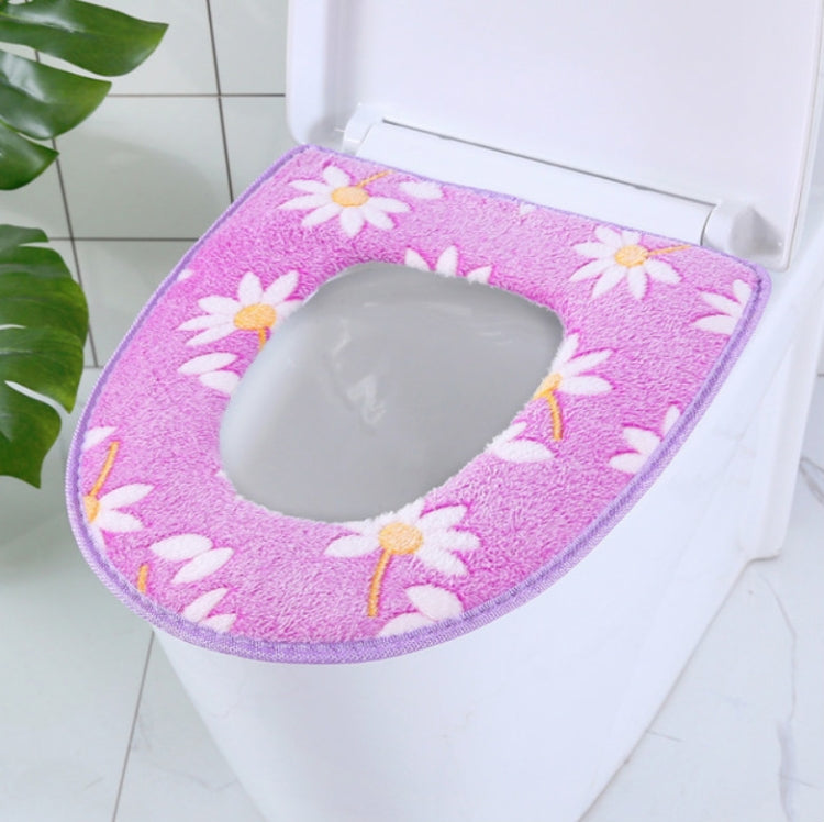 3 PCS Sticky-printed Toilet Seat Cushion Thickened Waterproof Not Cottony Ball Cushion, Random Color Delivery