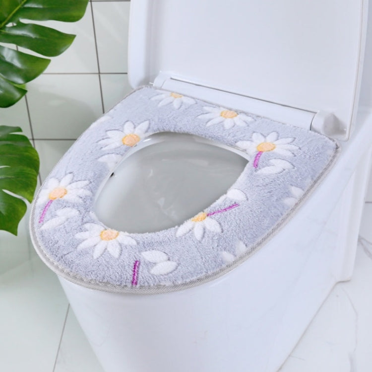 3 PCS Sticky-printed Toilet Seat Cushion Thickened Waterproof Not Cottony Ball Cushion, Random Color Delivery