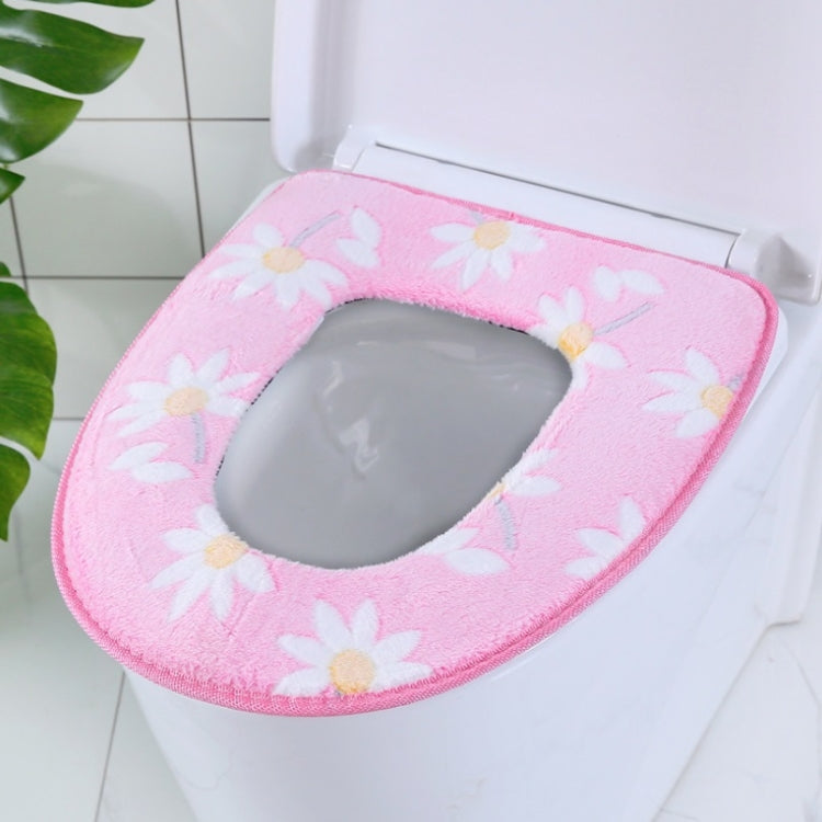 3 PCS Sticky-printed Toilet Seat Cushion Thickened Waterproof Not Cottony Ball Cushion, Random Color Delivery