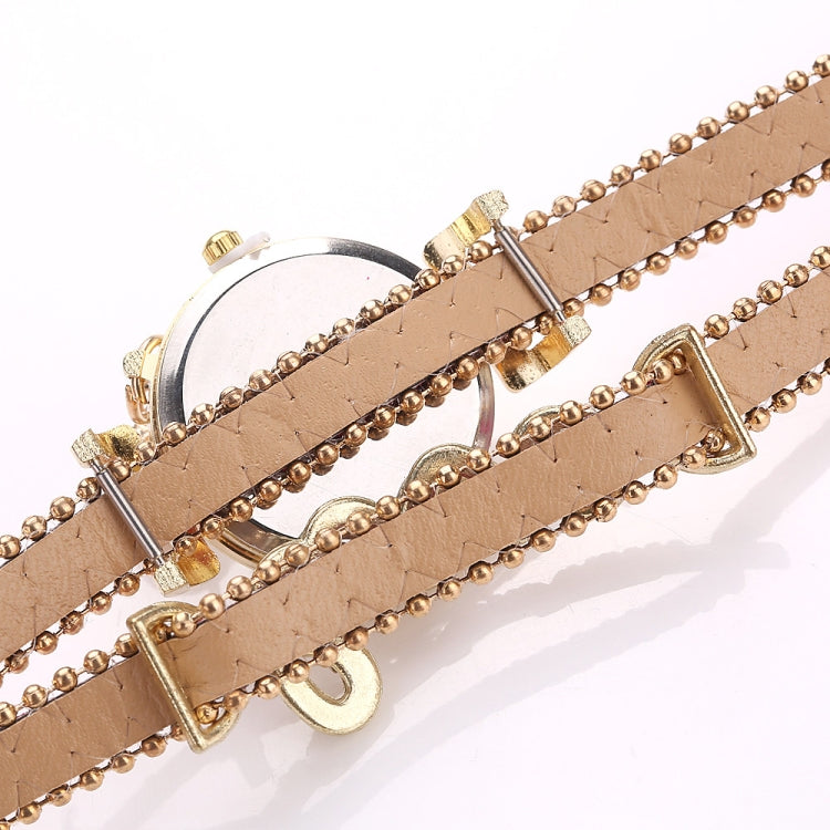 Alloy Diamond Love Letter Bracelet Watch for Women