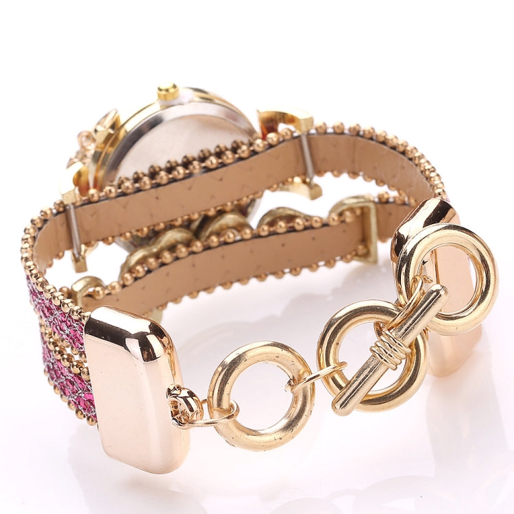 Alloy Diamond Love Letter Bracelet Watch for Women