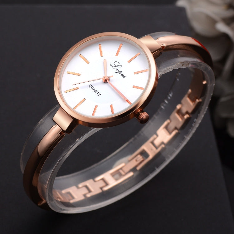 Lvpai P170 Simple Round Dial Alloy Compact Strap Quartz Watch for Women