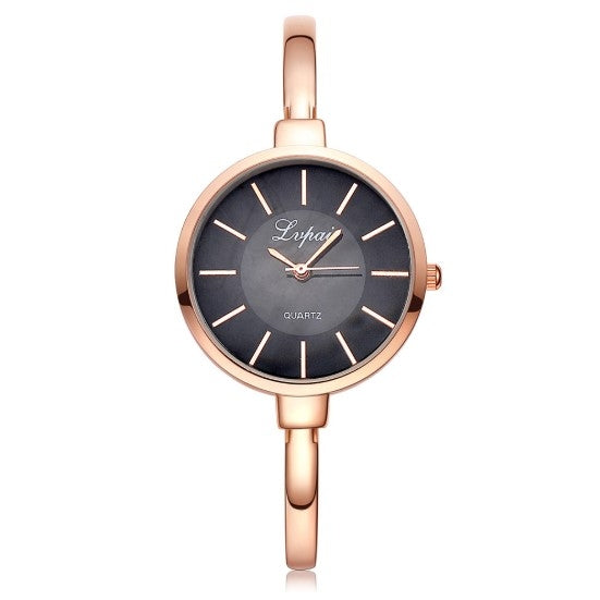 Lvpai P170 Simple Round Dial Alloy Compact Strap Quartz Watch for Women