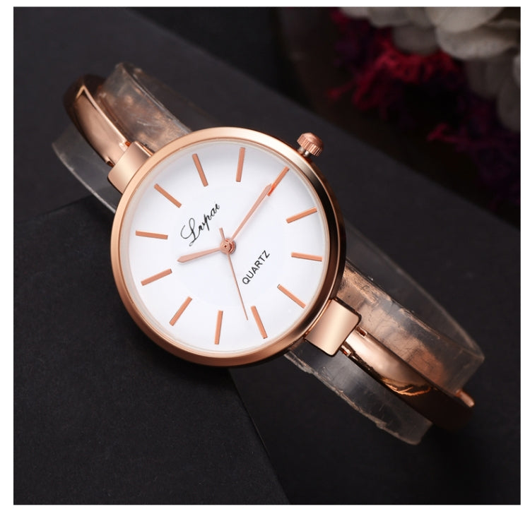 Lvpai P170 Simple Round Dial Alloy Compact Strap Quartz Watch for Women