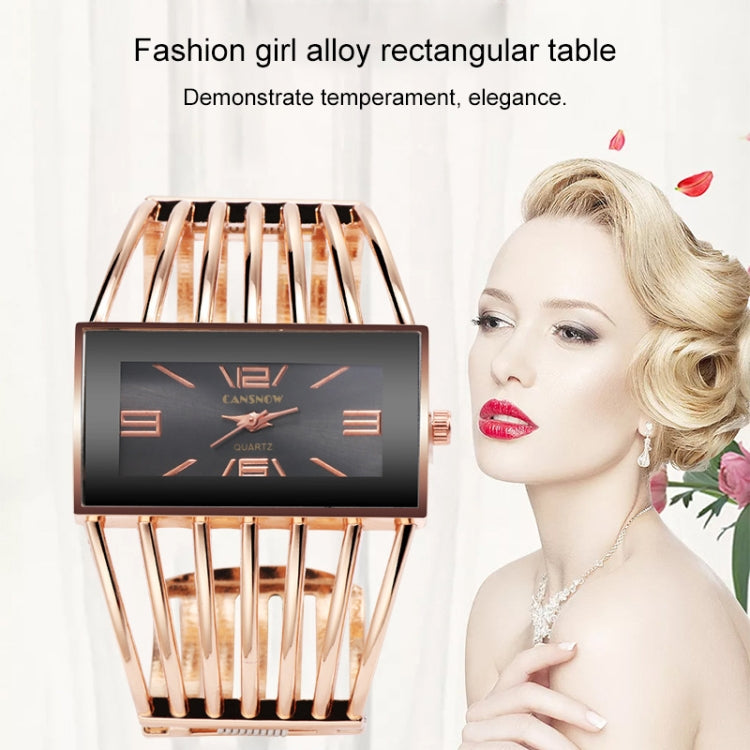 WAT2008 Alloy Bracelet Watch Creative Rectangular Dial Quartz Watch for Women
