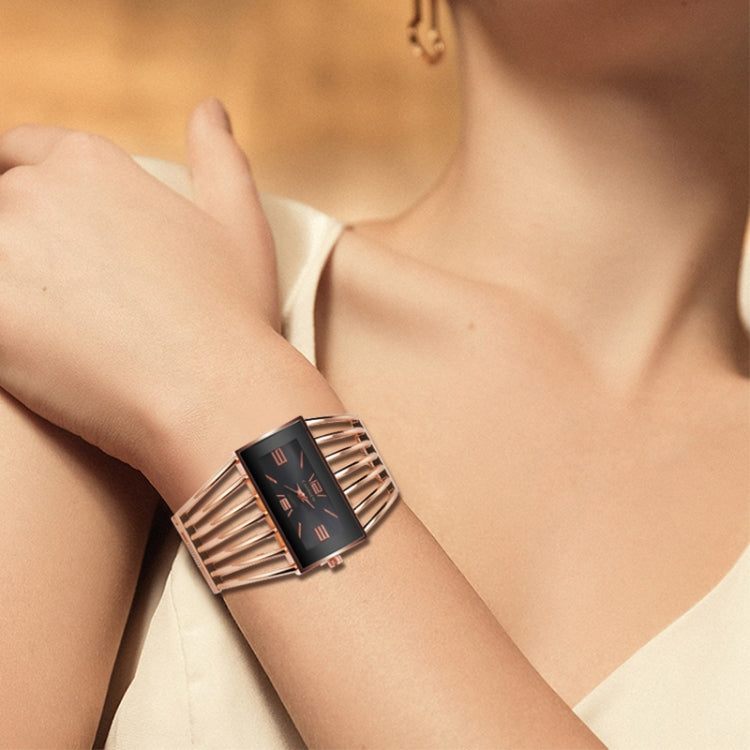 WAT2008 Alloy Bracelet Watch Creative Rectangular Dial Quartz Watch for Women