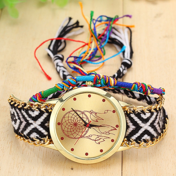 177 Ethnic Style Hand-woven Multi-color Belt Watch