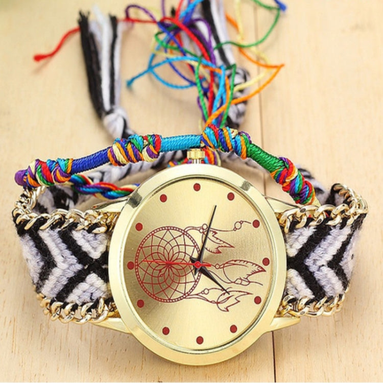 177 Ethnic Style Hand-woven Multi-color Belt Watch