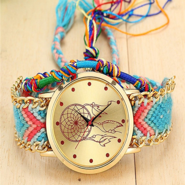 177 Ethnic Style Hand-woven Multi-color Belt Watch