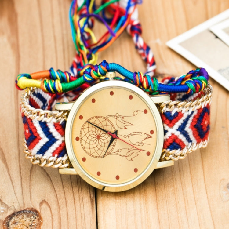 177 Ethnic Style Hand-woven Multi-color Belt Watch