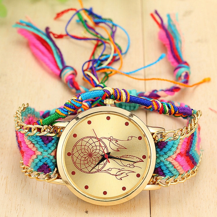 177 Ethnic Style Hand-woven Multi-color Belt Watch