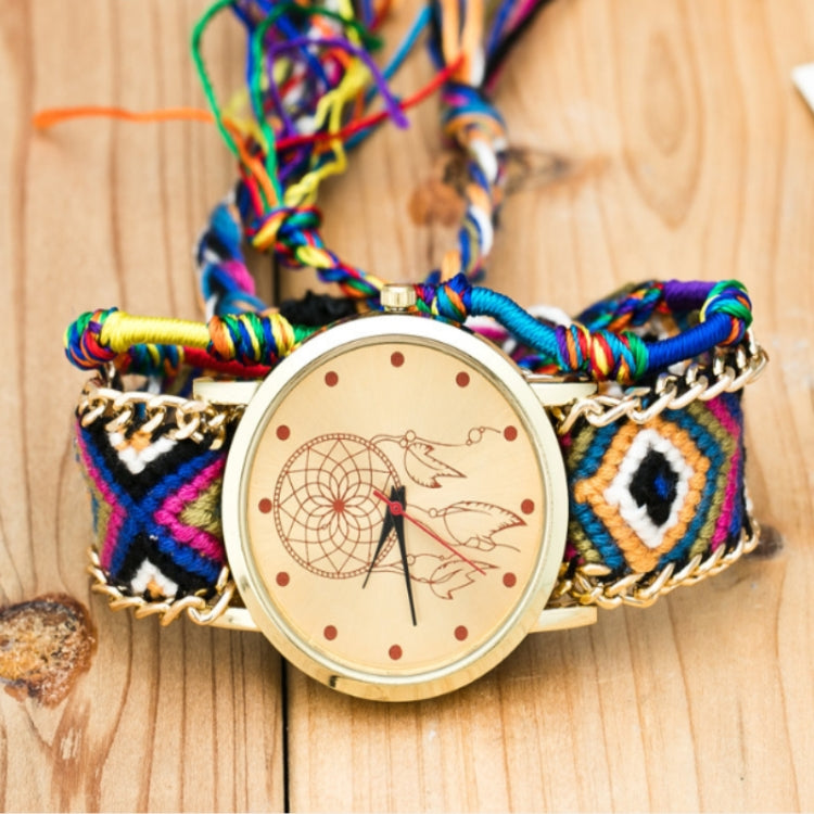 177 Ethnic Style Hand-woven Multi-color Belt Watch