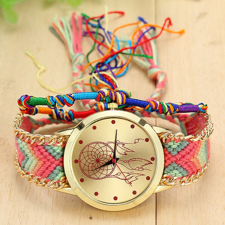 177 Ethnic Style Hand-woven Multi-color Belt Watch