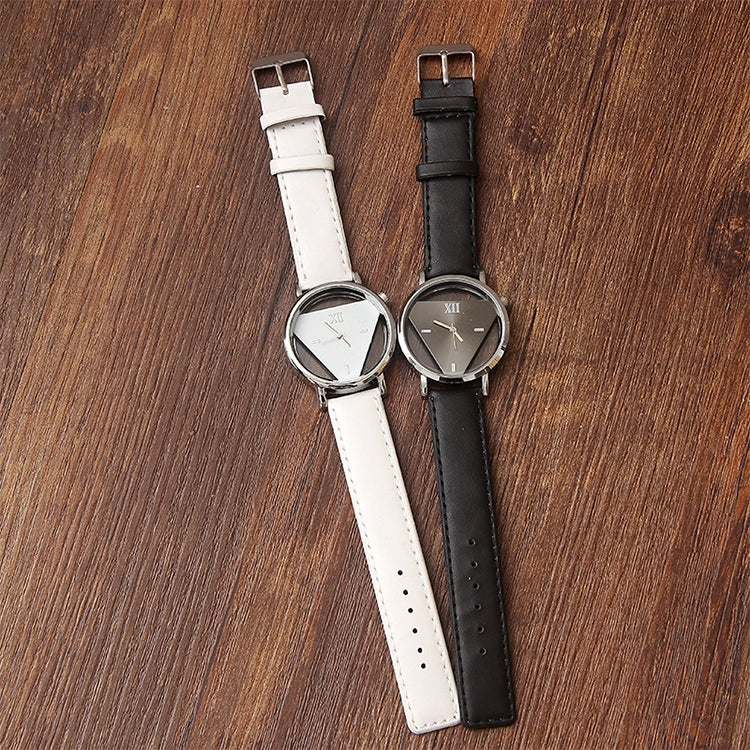 Women Triangle PU Leather Belt Quartz Watch