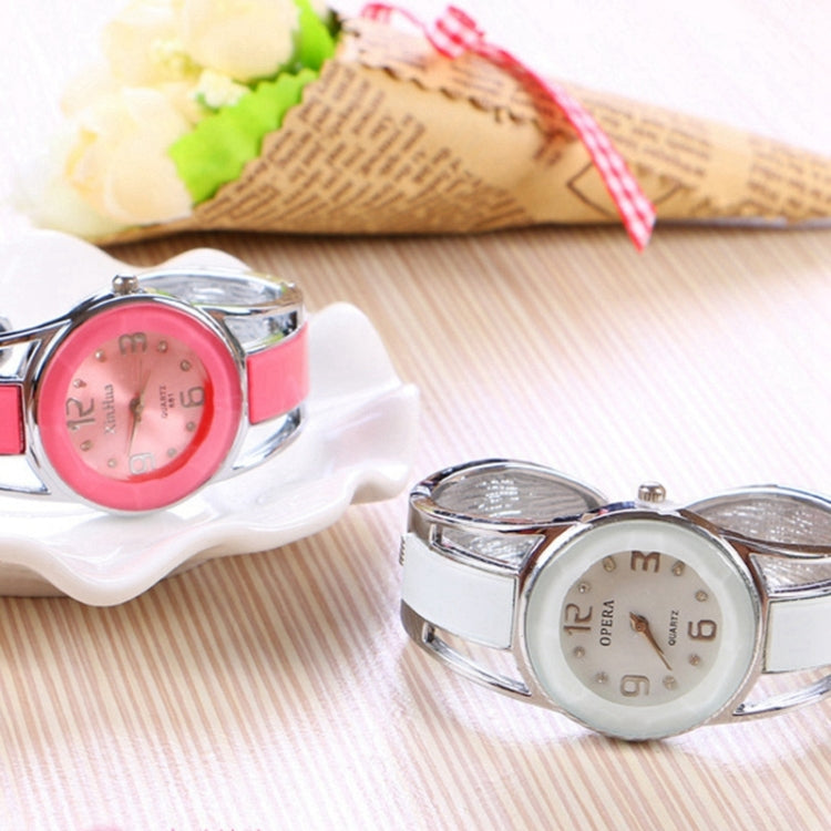 XinHua Women Diamond Mirror Surface Hollow Stainless Steel Bracelet Quartz Watch