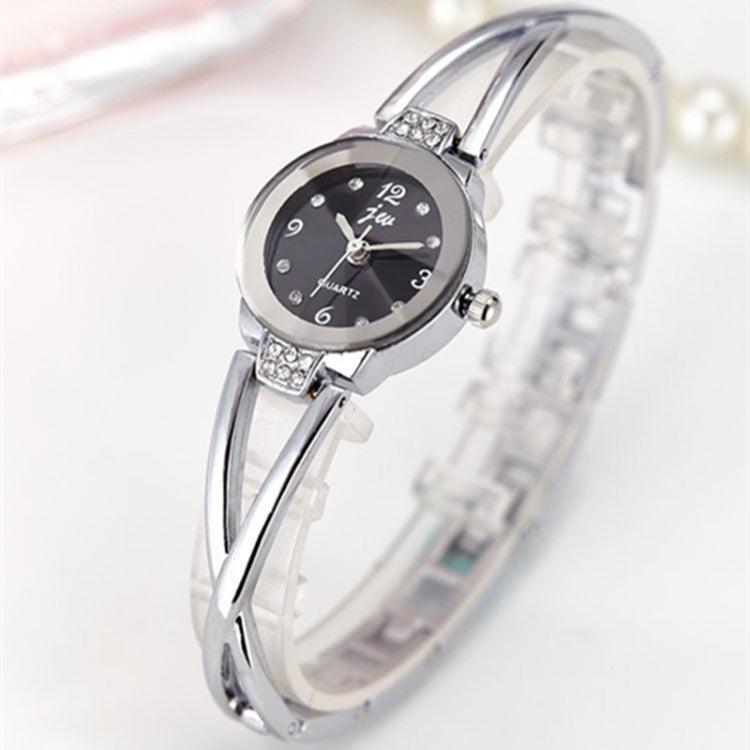 2 PCS Steel Belt Diamond Mirror Digital Scale Quartz Watch Bracelet Watch for Women
