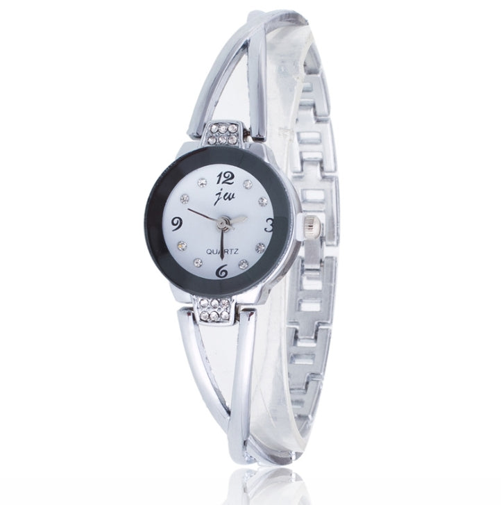 2 PCS Steel Belt Diamond Mirror Digital Scale Quartz Watch Bracelet Watch for Women