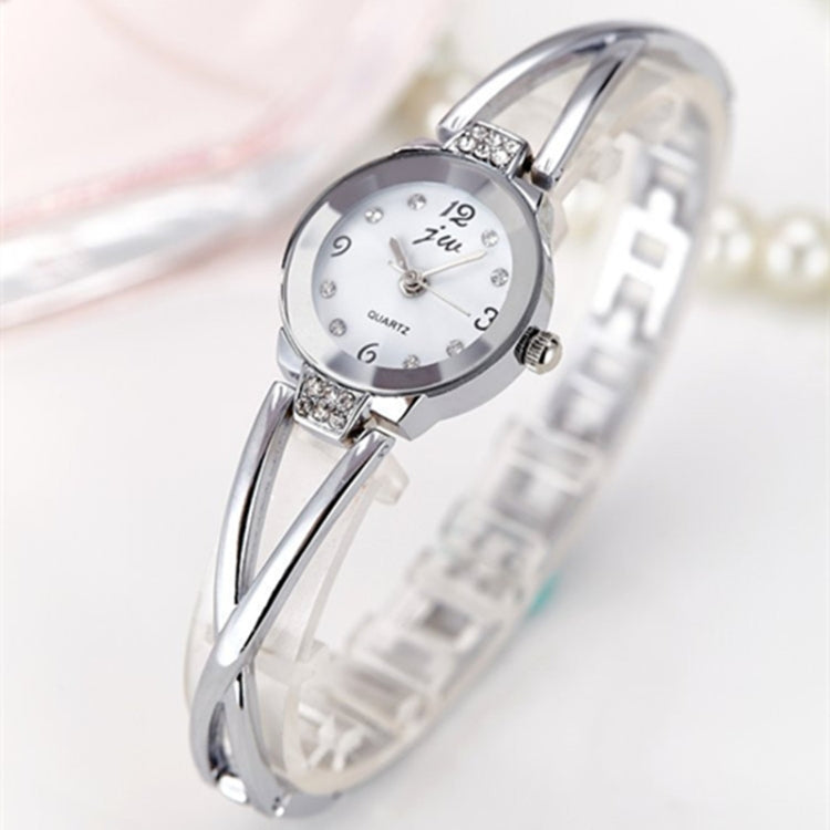 2 PCS Steel Belt Diamond Mirror Digital Scale Quartz Watch Bracelet Watch for Women