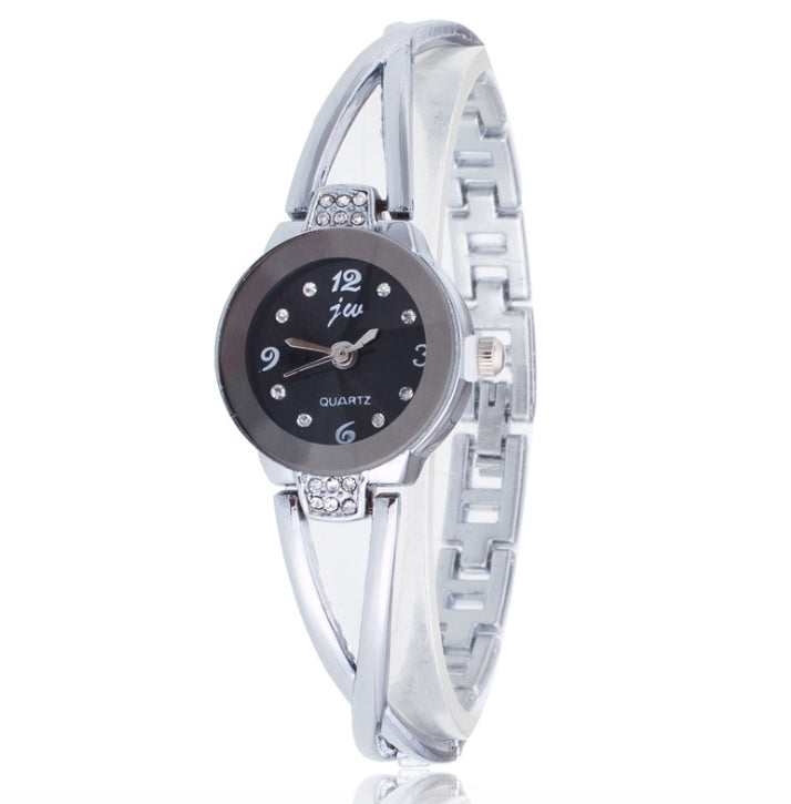2 PCS Steel Belt Diamond Mirror Digital Scale Quartz Watch Bracelet Watch for Women