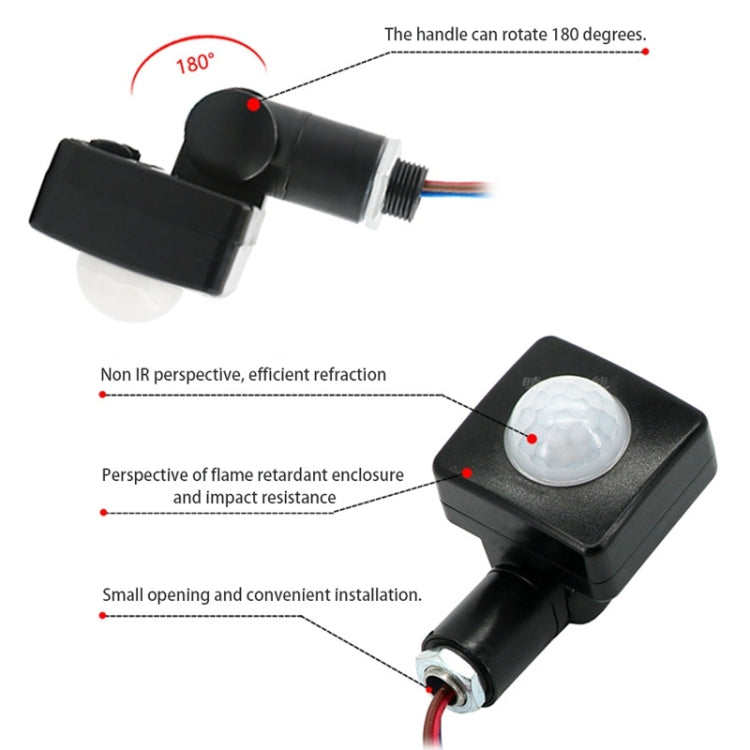 Automatic Security PIR Infrared Motion Sensor Detector Wall Spotlights Switch, Size:10mm