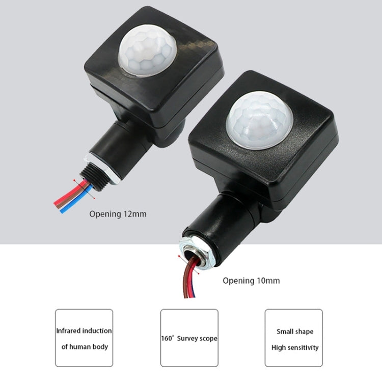 Automatic Security PIR Infrared Motion Sensor Detector Wall Spotlights Switch, Size:12mm