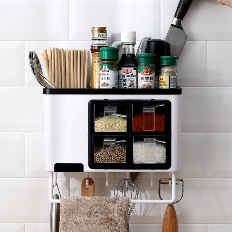 Wall-mounted Household Punch-free Chopsticks Storage Multi-function Kitchen Seasoning Box
