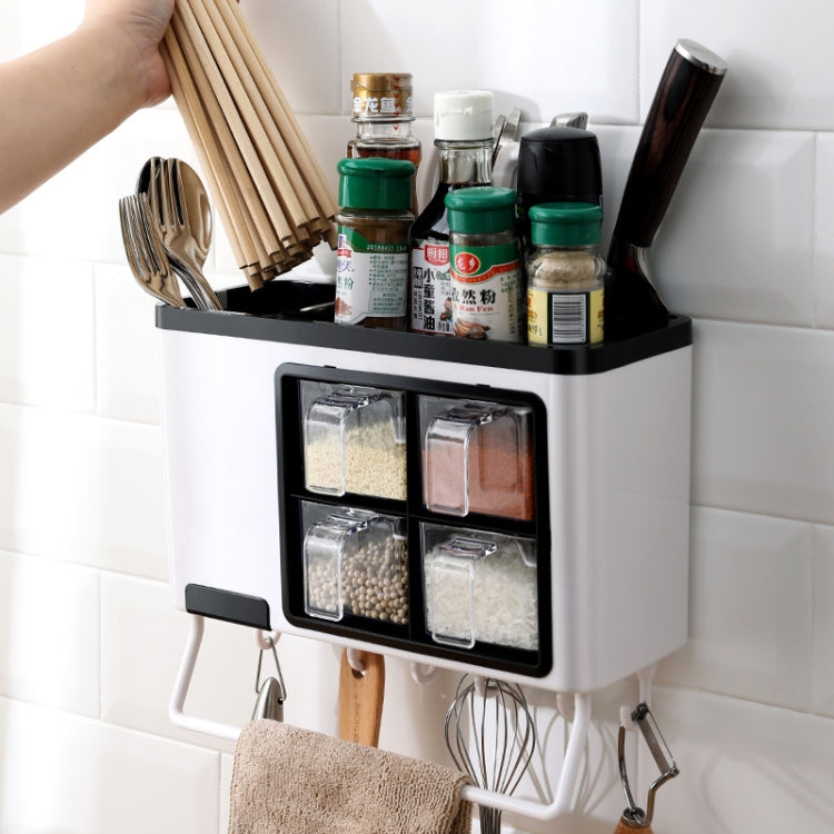 Wall-mounted Household Punch-free Chopsticks Storage Multi-function Kitchen Seasoning Box