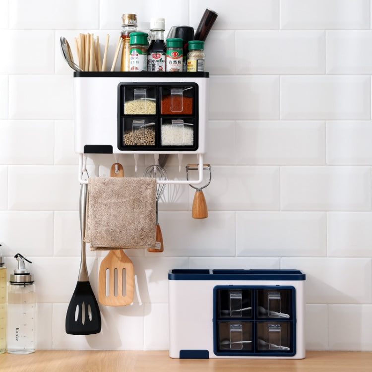 Wall-mounted Household Punch-free Chopsticks Storage Multi-function Kitchen Seasoning Box