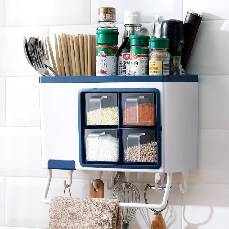 Wall-mounted Household Punch-free Chopsticks Storage Multi-function Kitchen Seasoning Box