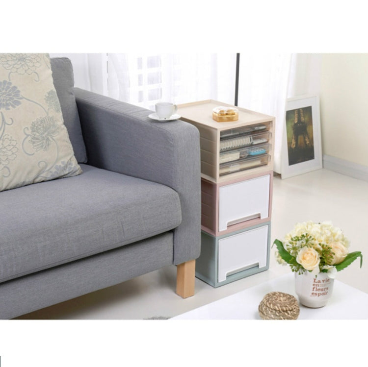 Transparent Drawer Storage Cabinet Stackable Desktop Office File Cabinet, Size: 4 Layer