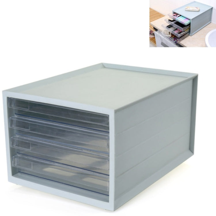 Transparent Drawer Storage Cabinet Stackable Desktop Office File Cabinet, Size: 4 Layer