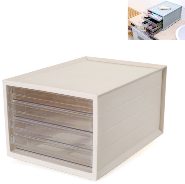 Transparent Drawer Storage Cabinet Stackable Desktop Office File Cabinet, Size: 4 Layer