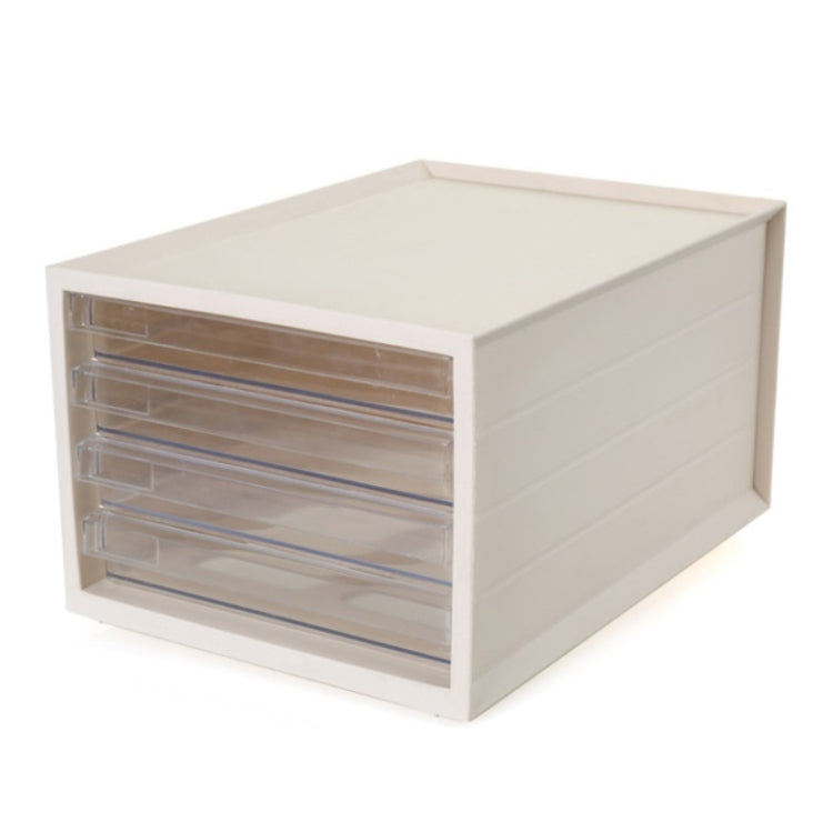 Transparent Drawer Storage Cabinet Stackable Desktop Office File Cabinet, Size: 4 Layer