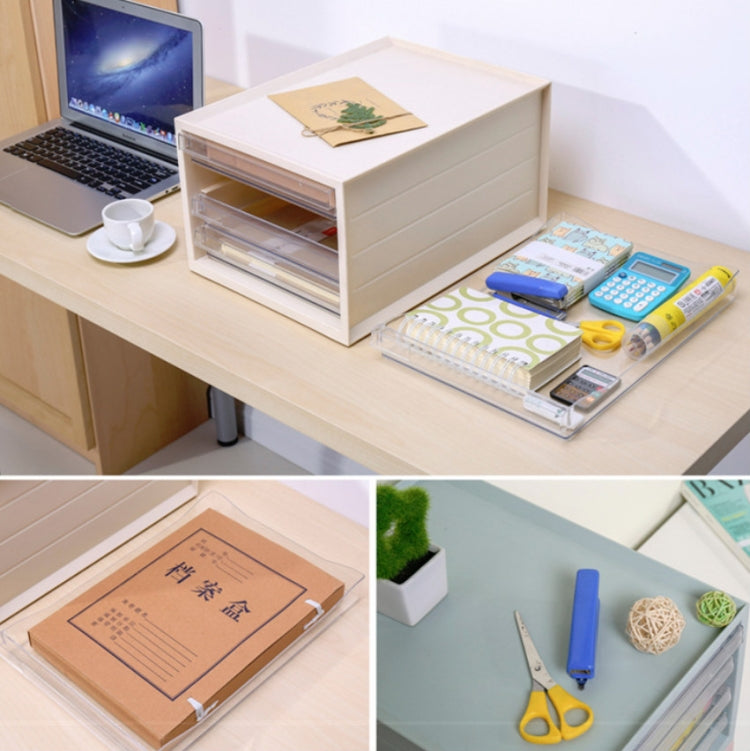 Transparent Drawer Storage Cabinet Stackable Desktop Office File Cabinet, Size: 4 Layer