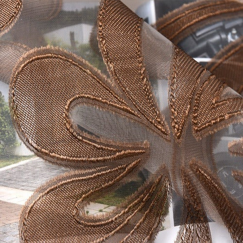 Kitchen Short Curtain Jacquard Blinds Flower Home Decoration, Size:120cm x160cm