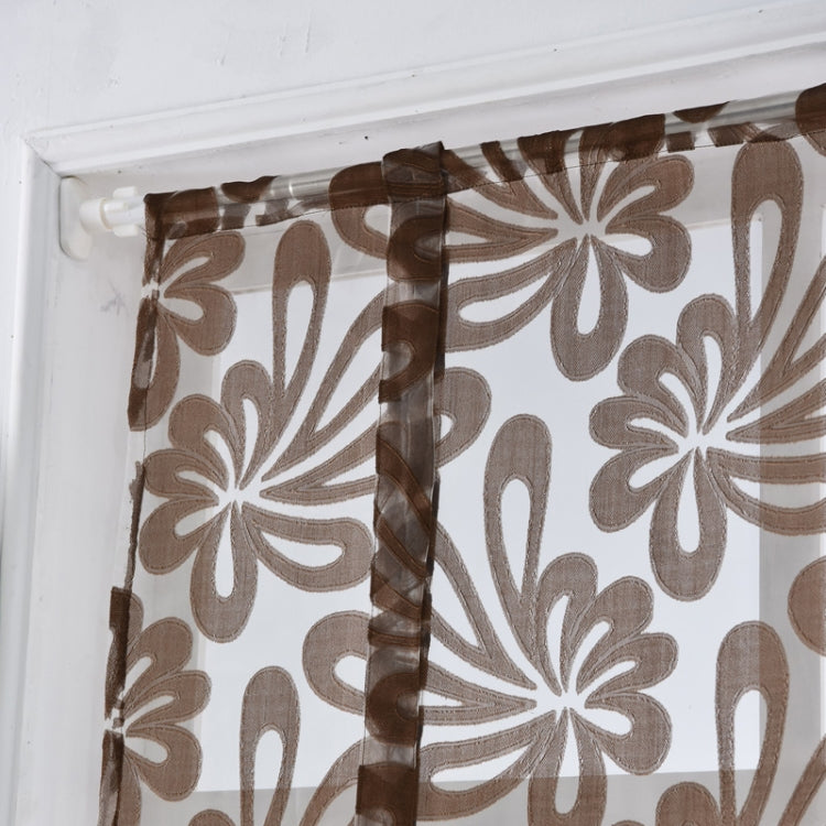 Kitchen Short Curtain Jacquard Blinds Flower Home Decoration, Size:100cm x160cm(Light Yellow)