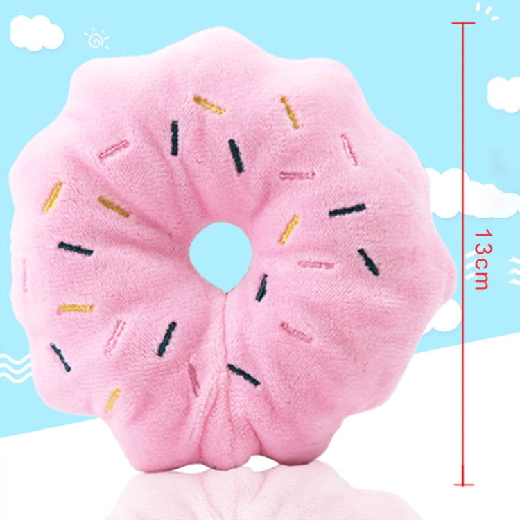 13cm Pet Dog Puppy Cat  Donut Tugging Chew Squeaker Quack Sound Play Toys