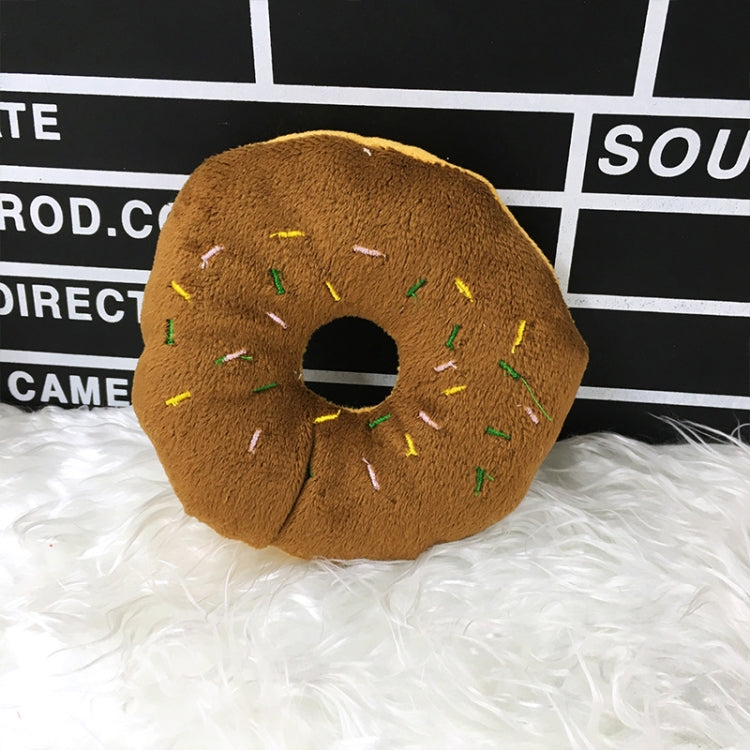 13cm Pet Dog Puppy Cat  Donut Tugging Chew Squeaker Quack Sound Play Toys