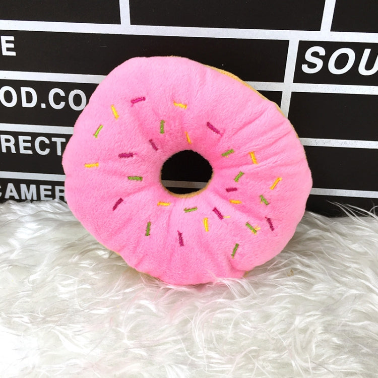 13cm Pet Dog Puppy Cat  Donut Tugging Chew Squeaker Quack Sound Play Toys