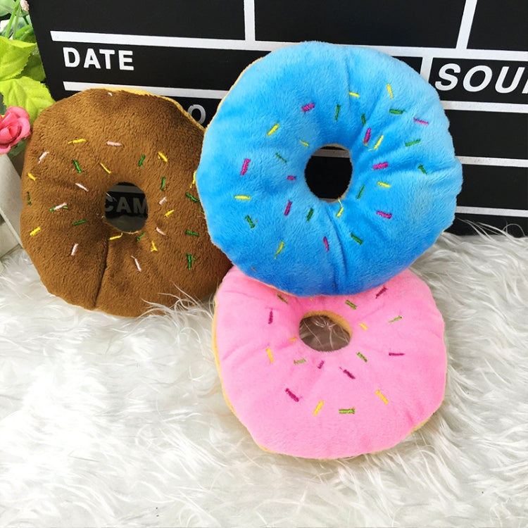 13cm Pet Dog Puppy Cat  Donut Tugging Chew Squeaker Quack Sound Play Toys