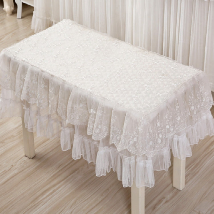 Lace Embroidered Piano Full Dust Cover, Size: 153x33x120cm Sigle Seat(White)