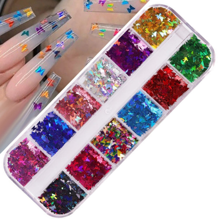 2 PCS Nail Art Butterfly Laser Symphony Sequins, Specification:08