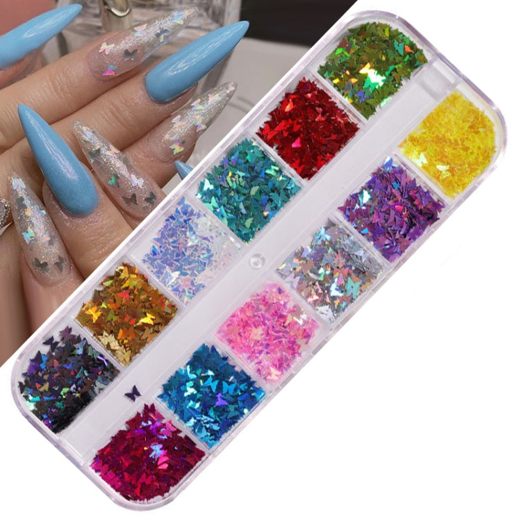 2 PCS Nail Art Butterfly Laser Symphony Sequins, Specification:09