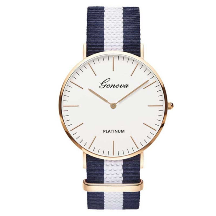 2 PCS Simple Ultra-thin Large Dial Two-pin Color Matching Nylon Canvas Belt Quartz Watch
